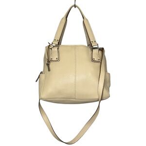 ▪️FOSSIL Cream Pebbled Leather Medium Multi-Way Satchel